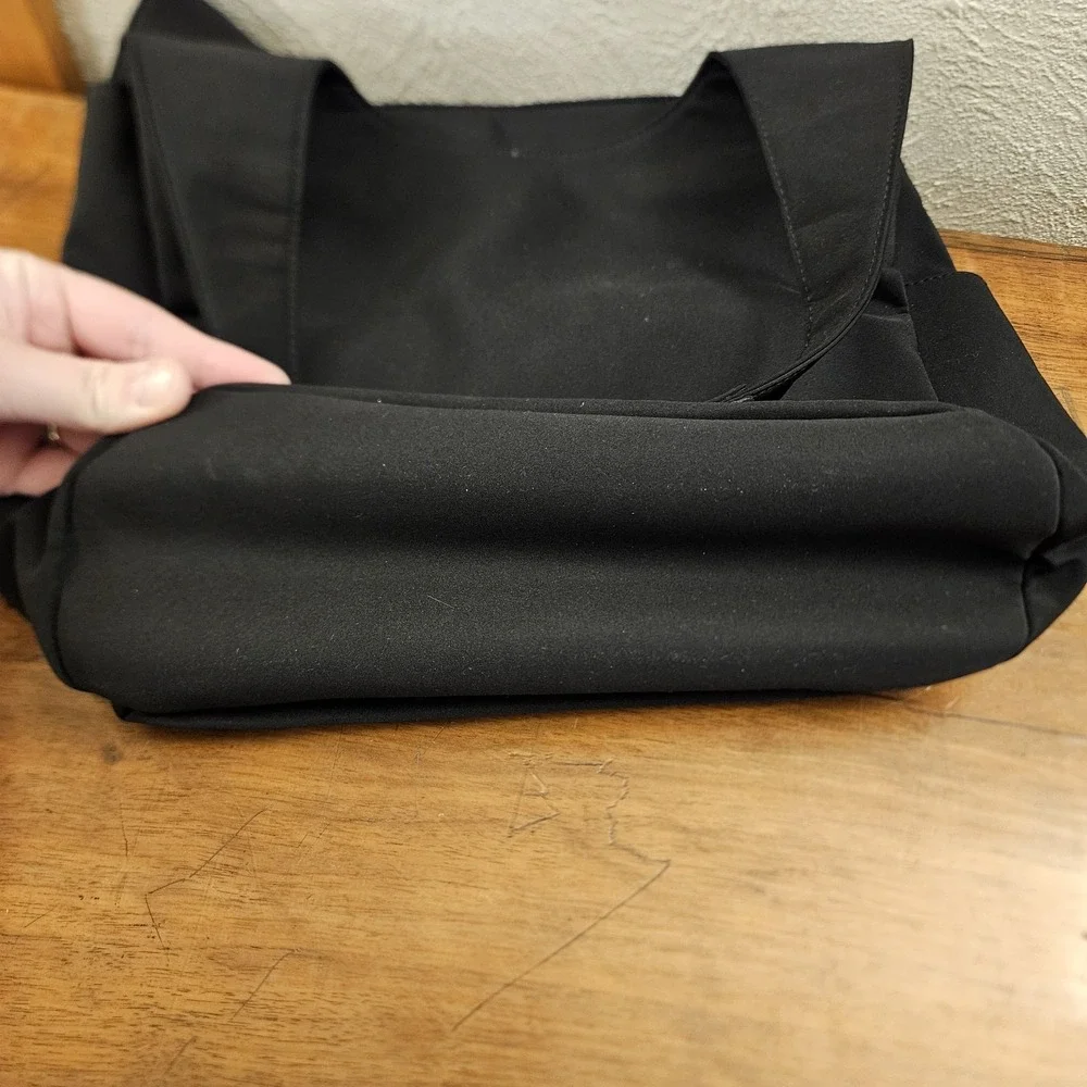 HOBO International Daily Carryall Black Shoulder Bag Double Handles Multi Pocket